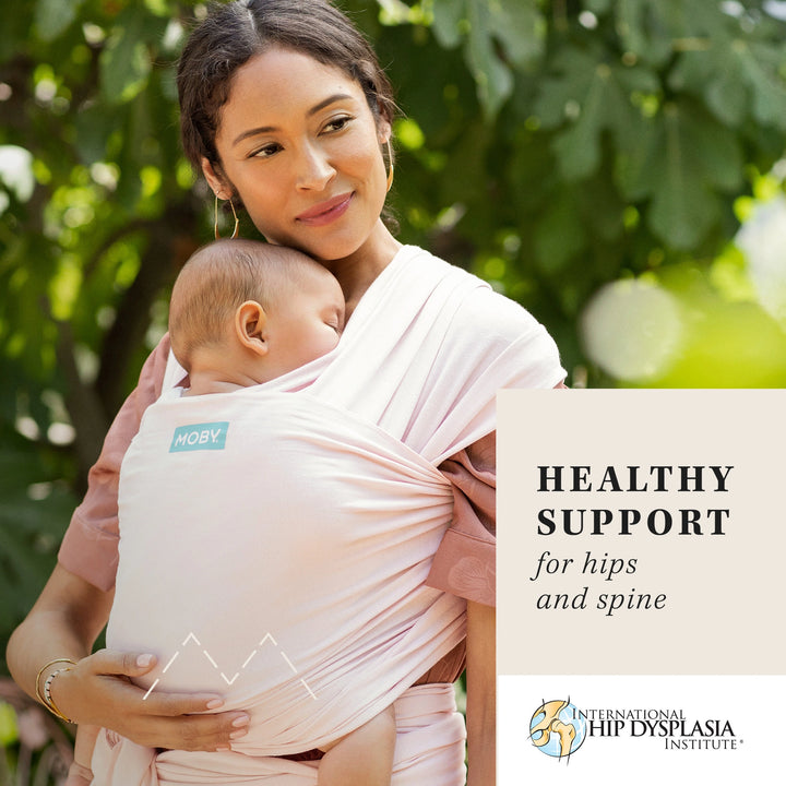 moby wrap healthy support for hips and spine certified by international hip dysplasia institute