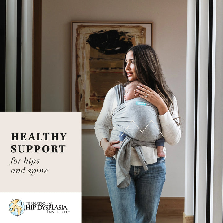 moby wrap healthy support for hips and spine certified by international hip dysplasia institute