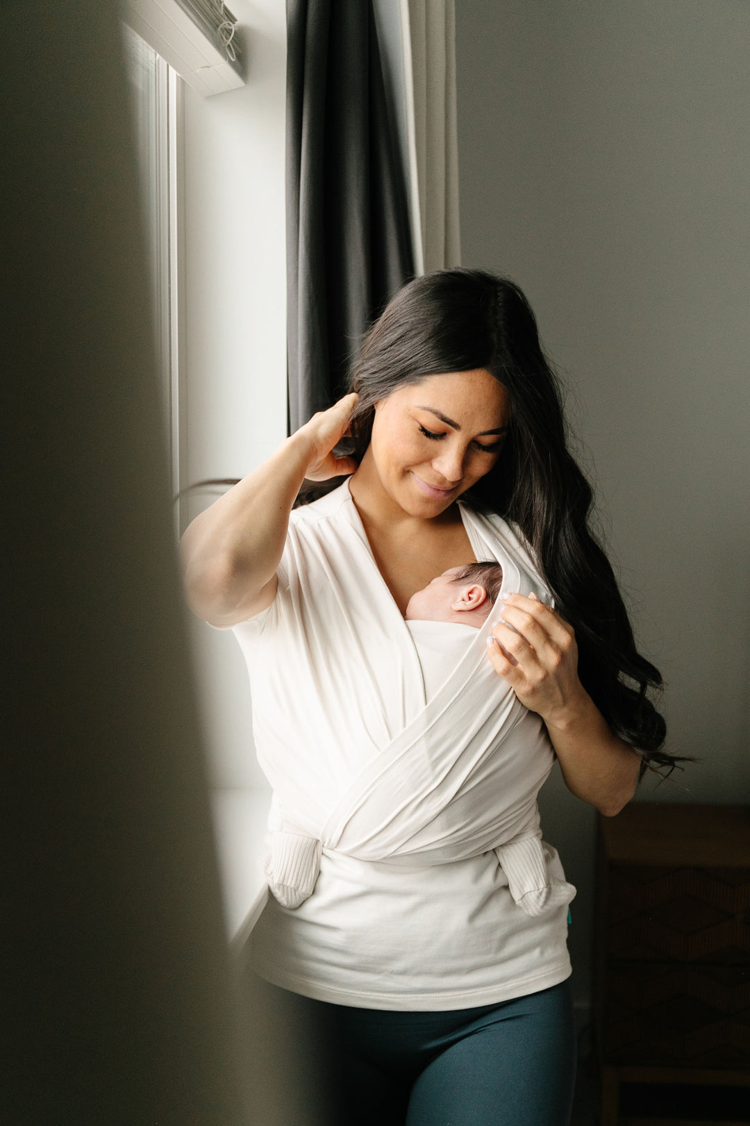 Bump & Beyond T-Shirt Wrap - Ivory-Maternity Shirt-Moby Wrap