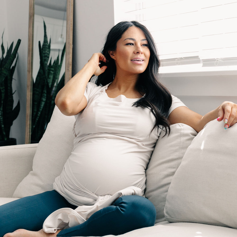 Bump & Beyond T-Shirt Wrap - Ivory-Maternity Shirt-Moby Wrap