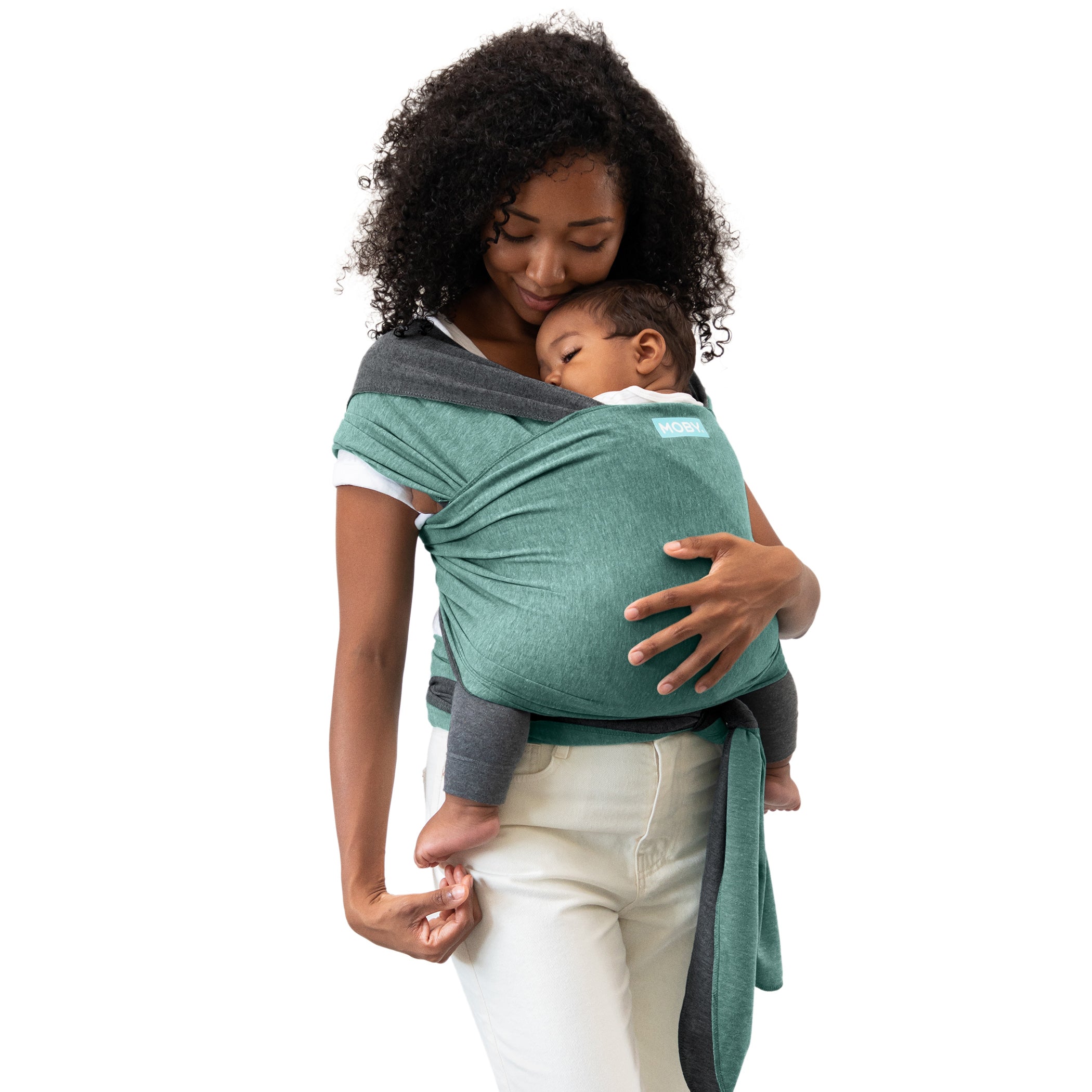 Reversible Wrap Baby Carrier - Jade/Grey-Baby Carriers-Moby Wrap
