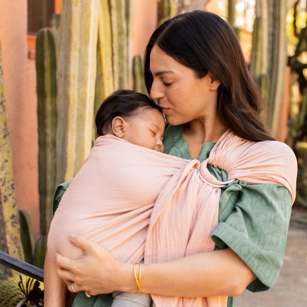 MOBY Ring Sling - Double Gauze - Rose-Baby Slings-Moby Wrap