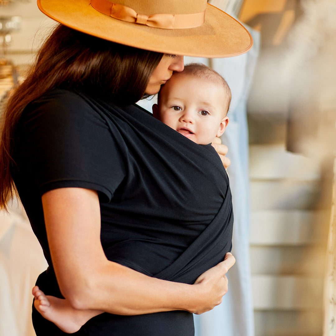 Bump & Beyond T-Shirt Wrap - Black-Maternity Shirt-Moby Wrap