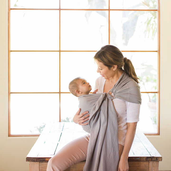 MOBY Ring Sling – Double Gauze – Pewter-Slings-Moby Wrap