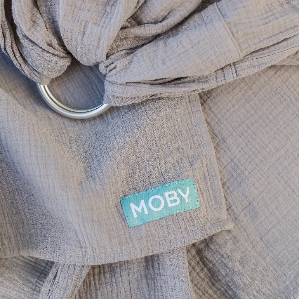 MOBY Ring Sling – Double Gauze – Pewter-Slings-Moby Wrap