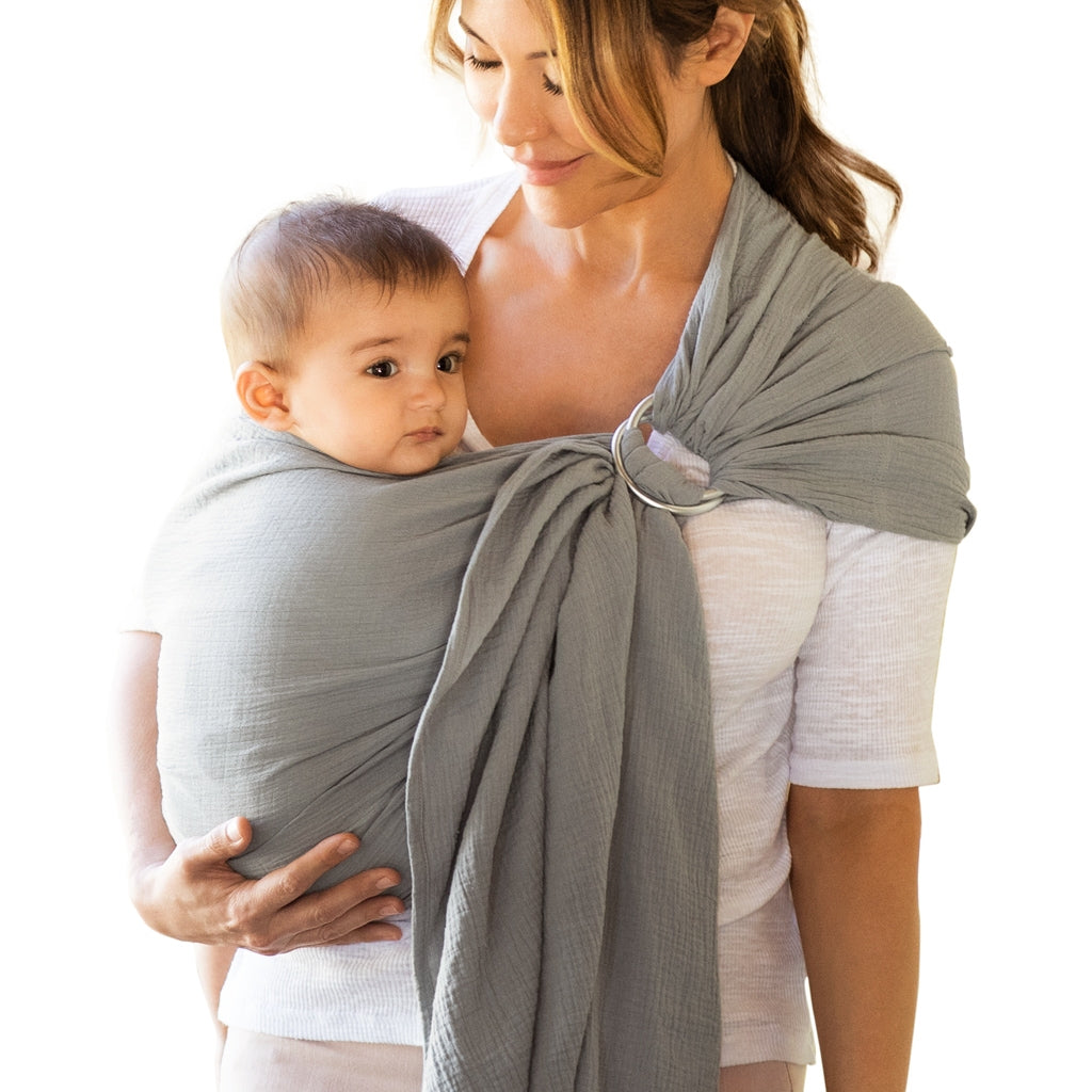 MOBY Ring Sling - Double Gauze - Pewter – Moby Wrap