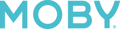 Moby Wrap Logo - blue