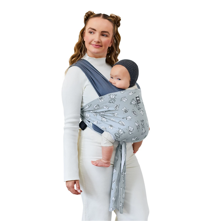 Mom wearing baby in Easy-Wrap Carrier in Grogu’s Galaxy