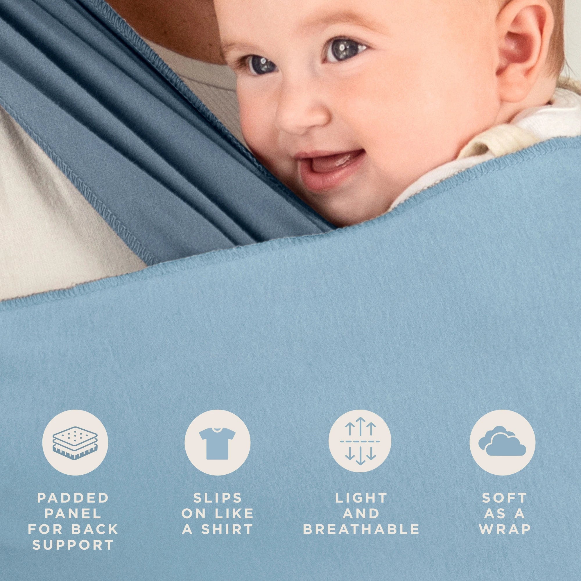 Easy Wrap Carrier Sea Spray Blue Moby Wrap