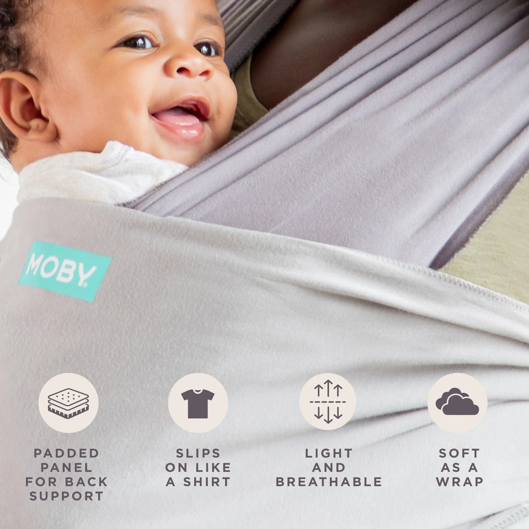 Easy Wrap Carrier Smoked Pearl MOBY Moby Wrap