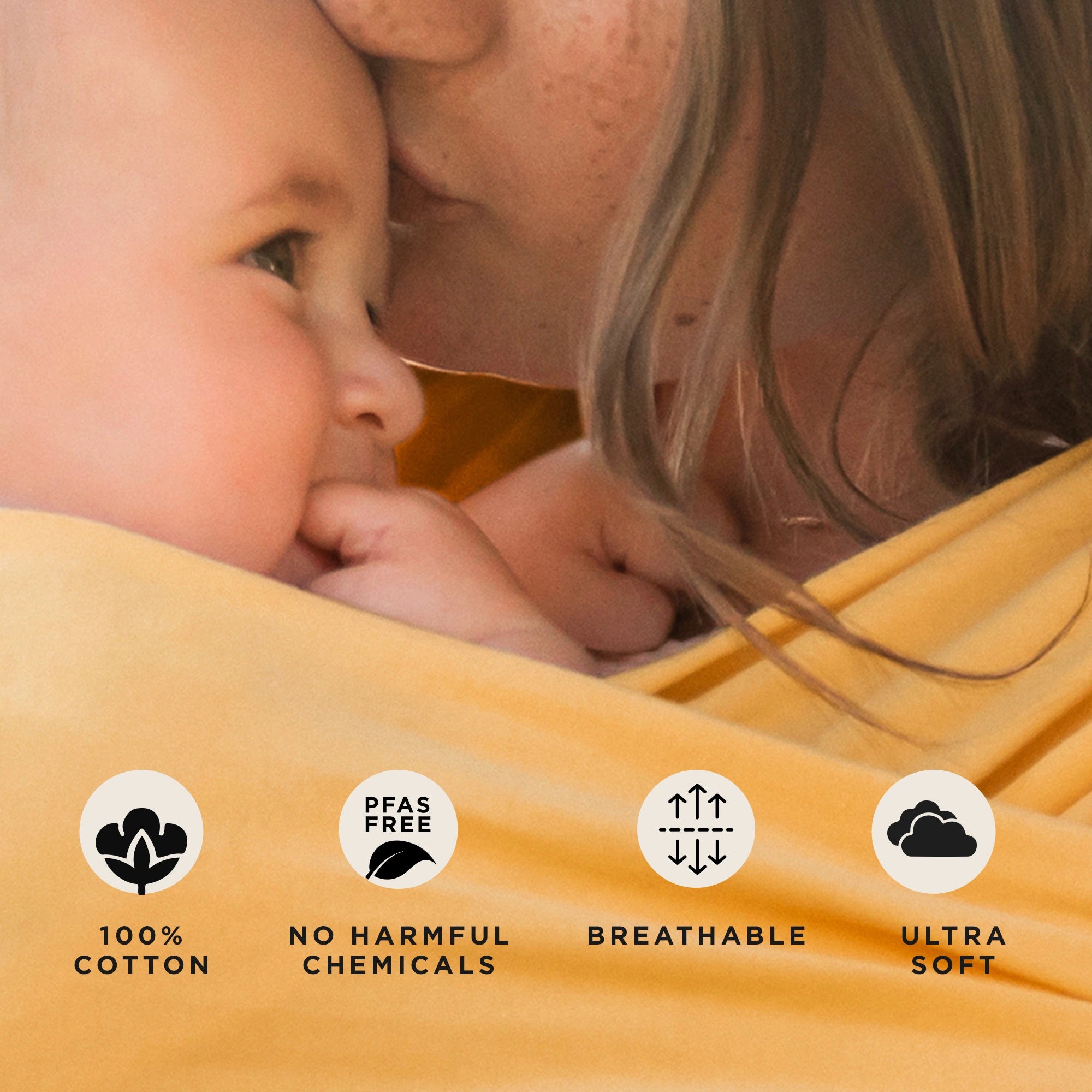 moby wrap features 100% cotton, no harmful chemicals, pfas free, breathable, ultra soft