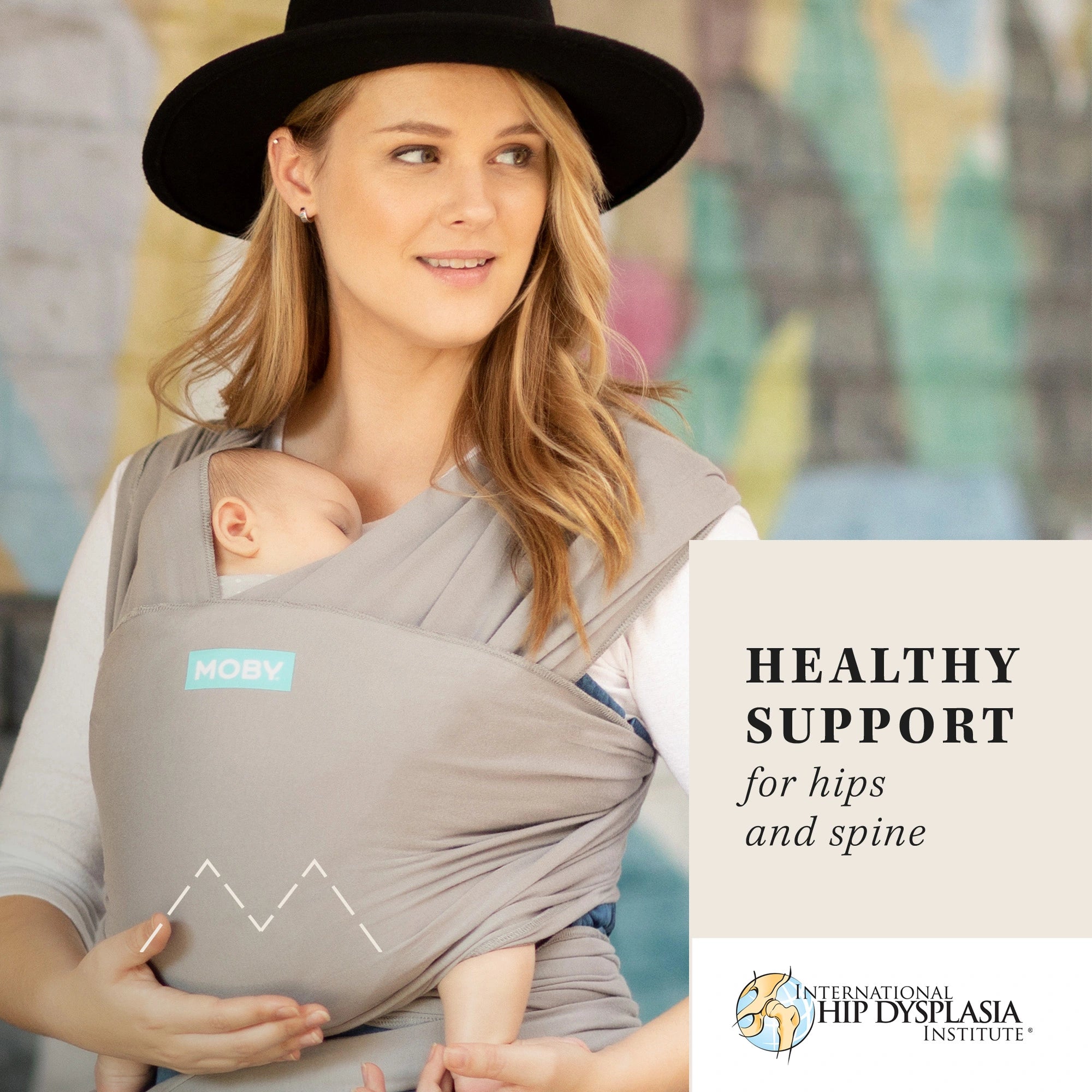 moby wrap healthy support for hips and spine certified by international hip dysplasia institute