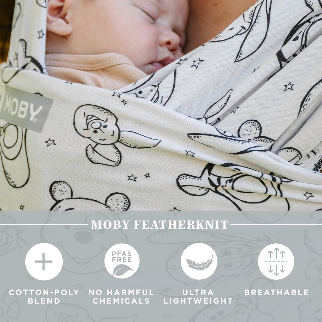 moby wrap features cotton-poly blend, no harmful chemicals, ultra lightweight, breathable