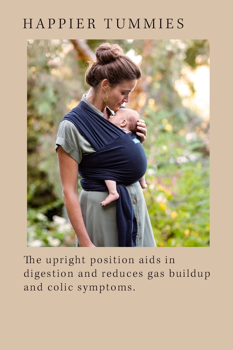 happier tummies. the upright position aids in digestion and reduces gas buildup and colic symptoms.