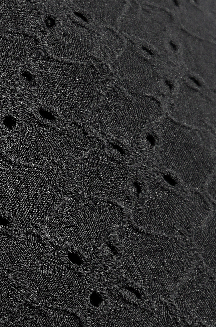 easy-wrap eyelet fabric shown in black