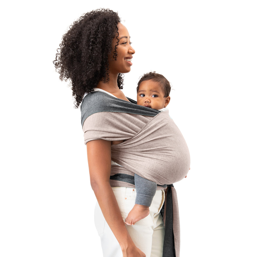 Reversible Wrap Baby Carrier - Taupe/Charcoal-Baby Carriers-Moby Wrap