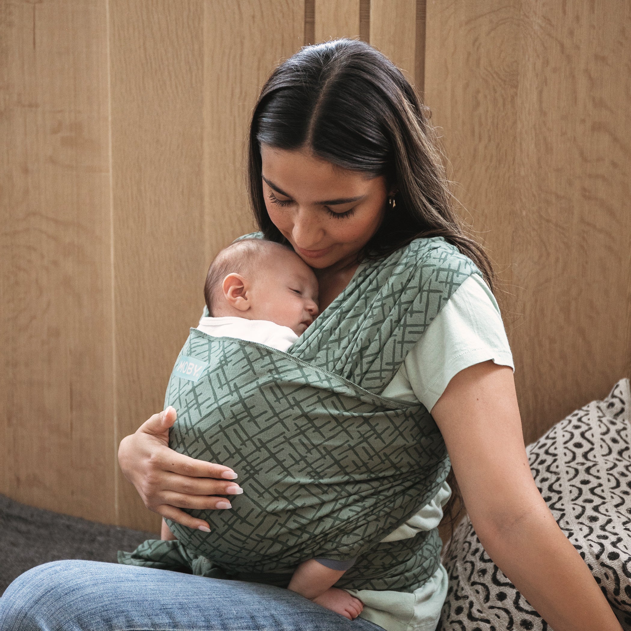 Classic Wrap Baby Carrier in Olive Etch-Moby Wrap