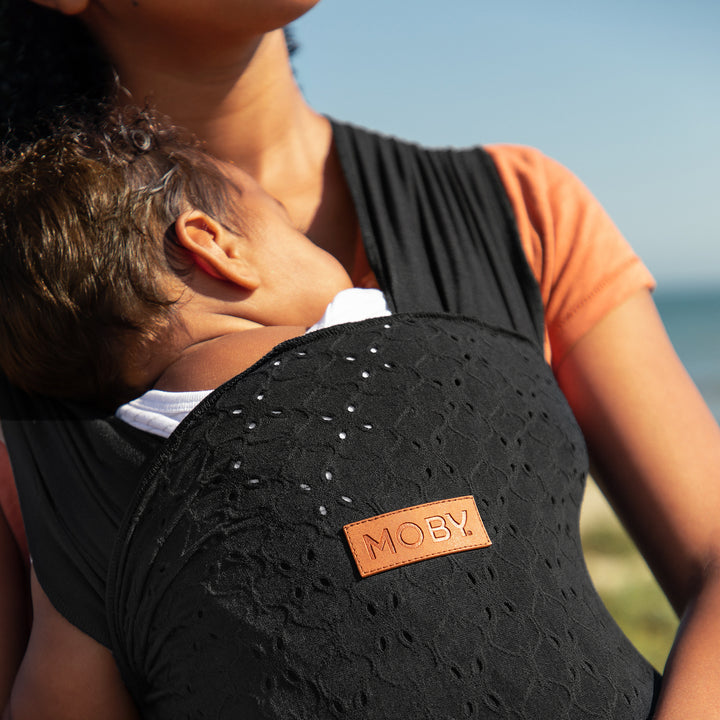 MOBY x PPB Easy-Wrap Carrier - Black Eyelet-Baby Carriers-Moby Wrap