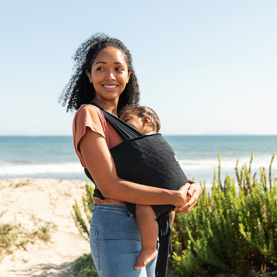 MOBY x PPB Easy-Wrap Carrier - Black Eyelet-Baby Carriers-Moby Wrap