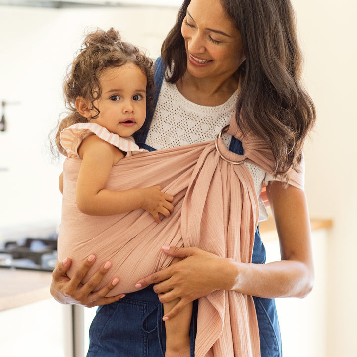 MOBY Ring Sling - Double Gauze - Rose-Baby Slings-Moby Wrap