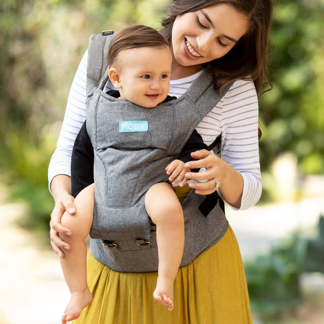 MOBY 2-in-1 Carrier + Hip Seat – Grey-Carriers-Moby Wrap