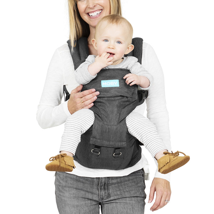 MOBY 2-in-1 Carrier + Hip Seat – Grey-Carriers-Moby Wrap