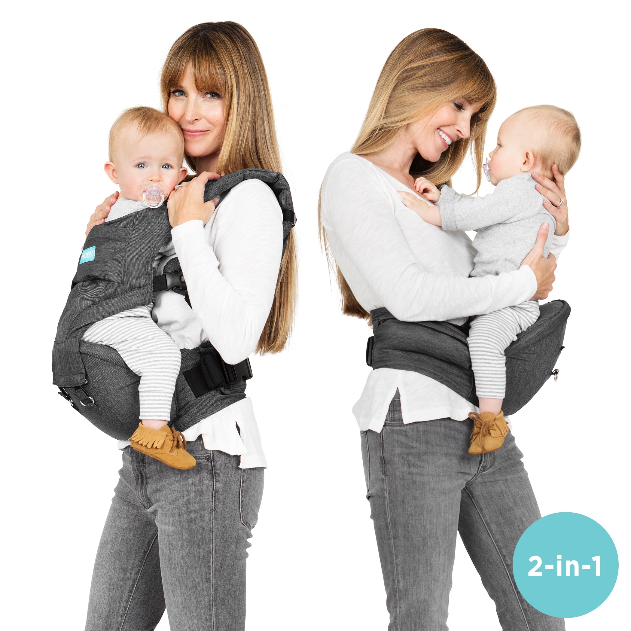MOBY 2-in-1 Carrier + Hip Seat – Grey-Carriers-Moby Wrap