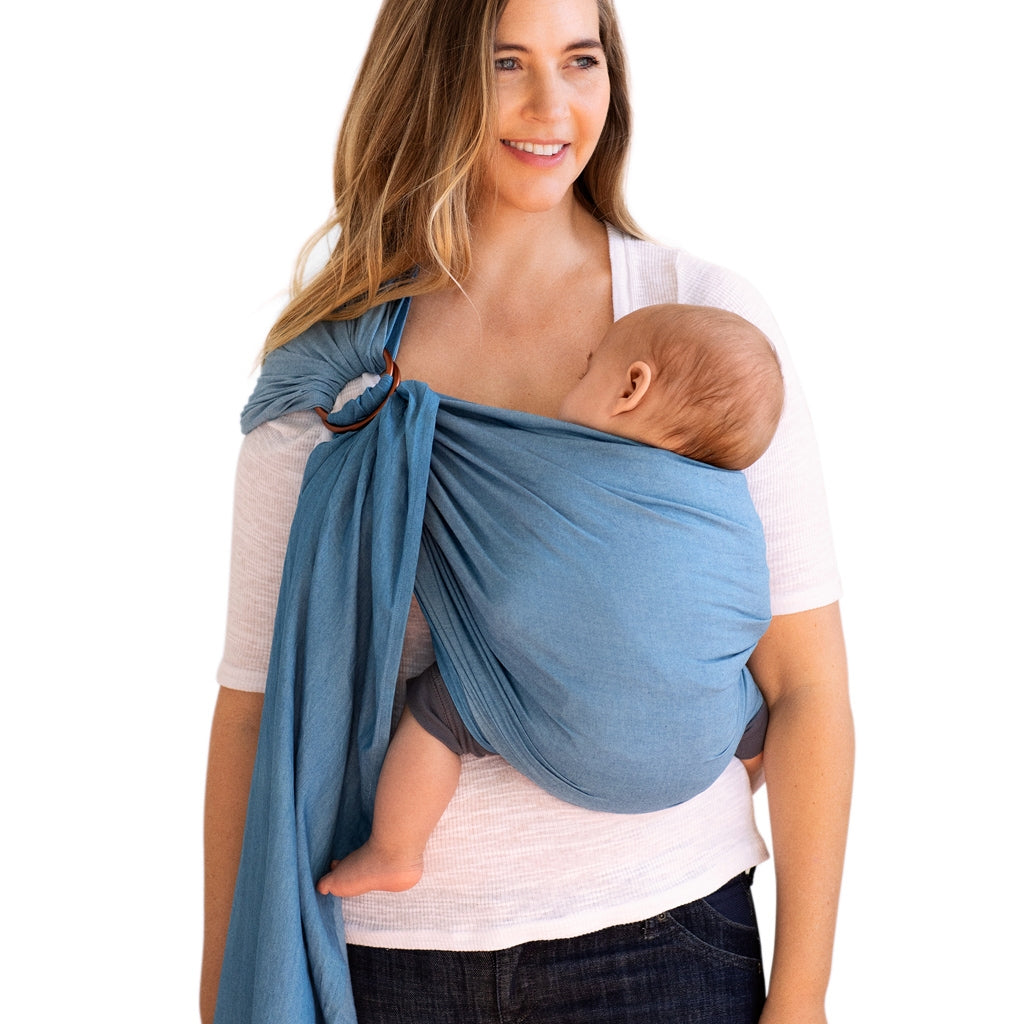 MOBY Ring Sling Cotton Weave Chambray Moby Wrap