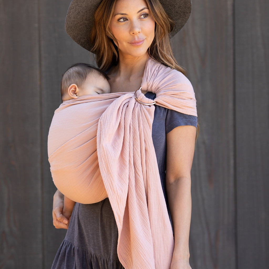 MOBY Ring Sling – Double Gauze – Rose-Slings-Moby Wrap